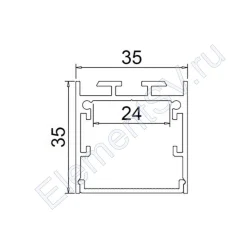 Алюминиевый профиль CX-A018-R3 320 (2500х35х35мм с рассеивателем)