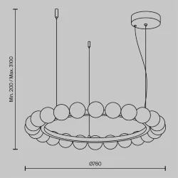 Подвесной светильник Ambre 3000К 42Вт (Латунь)